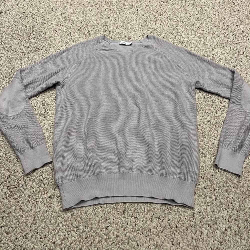 Onia Men's Cotton Cashmere Blend Sweater Sz M Gray Preppy Quiet Luxury